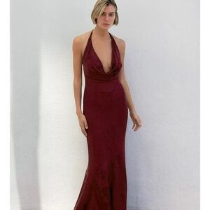 🎉SALE🎉NWT ZARA Jacquard Halter Dress